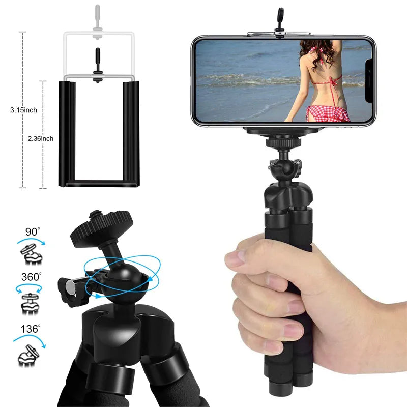 Tripods for Gopro Hero 11 10 9 8 7 Black MAX Flexible Mini Octopus Tripod Accessories for Go Pro 6 5 YI Eken SJCAM DBPOWER AKASO