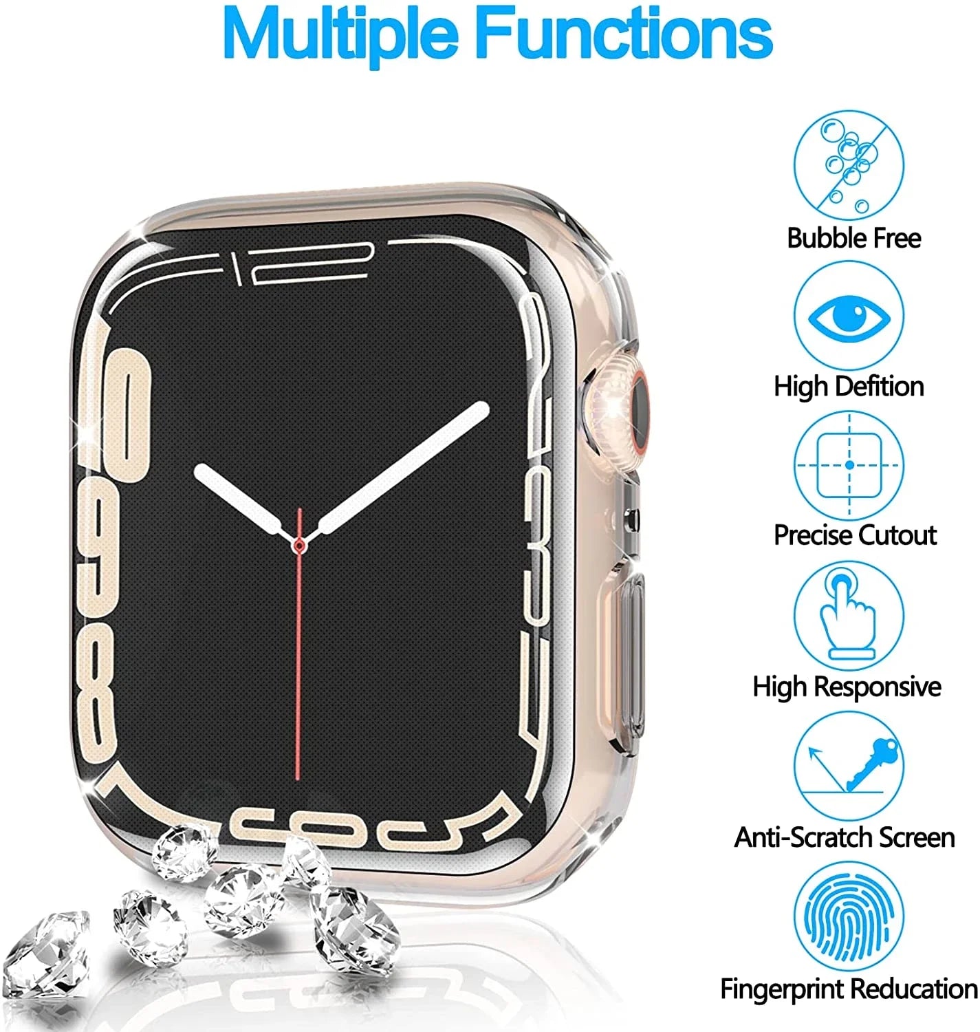 Screen Protector for Apple Watch Case 45mm 41mm 44MM 40MM 42mm 38MM Full TPU Bumper Cover Accessories Iwatch Series 9 8 7 SE 6 3