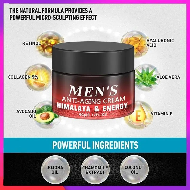 Newest Anti Aging Men's Face Cream Moisturizer Anti Wrinkle Facial Skin Care Collagen Retinol Hyaluronic Acid Day & Night Cream