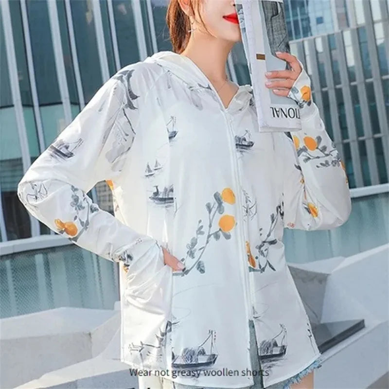 Ice Silk Sun Protection Clothing For Women's 2024
