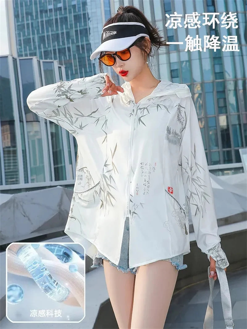 Ice Silk Sun Protection Clothing For Women's 2024