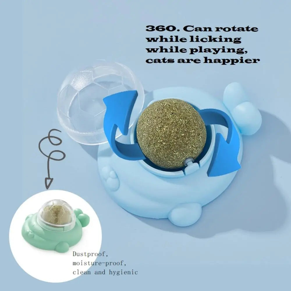 Natural Catnip Cat Rotatable Catnip Wall Ball Toys Licking Snacks Healthy Nutrition Ball Teeth Cleaning Catnip Toy Pet Supplies