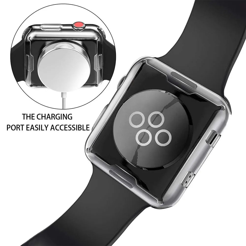 Screen Protector for Apple Watch Case 45mm 41mm 44MM 40MM 42mm 38MM Full TPU Bumper Cover Accessories Iwatch Series 9 8 7 SE 6 3