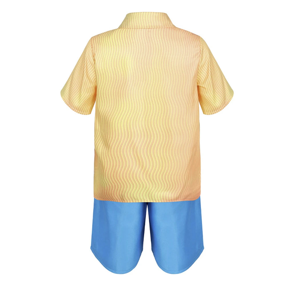 New Movie Elemental Girls Flame Amber Dress Up Halloween Boys Water Wade Cosplay Costume Kids Fire Wig Party High Collar Dresses