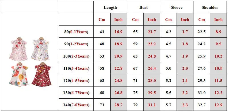 Kid Girl Dress Cheongsam Chinese Style Fashion Cosplay Party Wear Teen Sisters Children Clothing Baby Girl Princess Dress A541